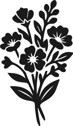 Wildflower Bouquet Silhouette Free SVG File for Members – floral cluster clipart