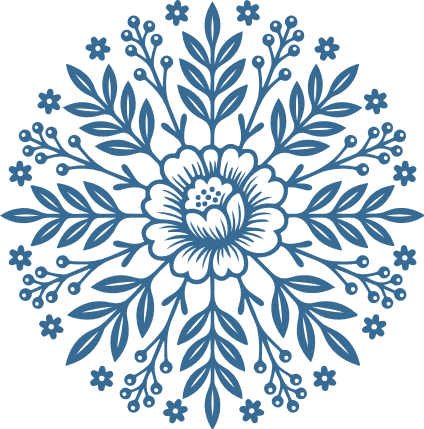 Round Flowers pattern Free SVG File for Members – Floral Mandala clipart