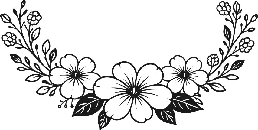 Elegant Flowers Vine Free SVG File for members – Floral Border clipart image