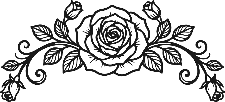 Elegant Rose Vine Free SVG File for Members – Floral Swirl border clipart