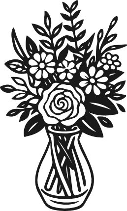 Floral bouquet in a vase Free SVG File for Members – Flowers clipart image