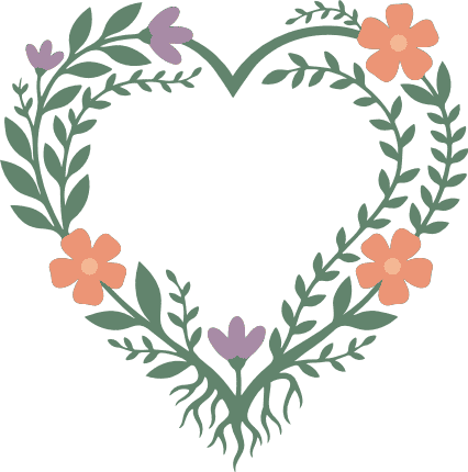 Decorative Heart with Flowers Free SVG File for Members – floral heart clipart
