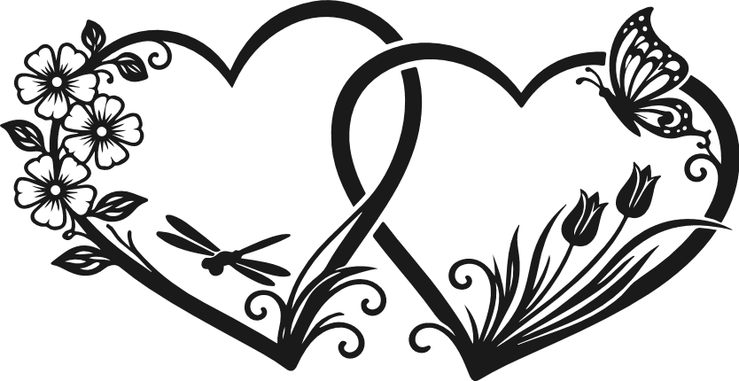 Connected Floral Heart Free SVG File for Members – decorative heart clipart