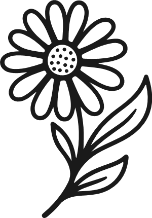Simple Sunflower Outline Free SVG File – floral clipart image