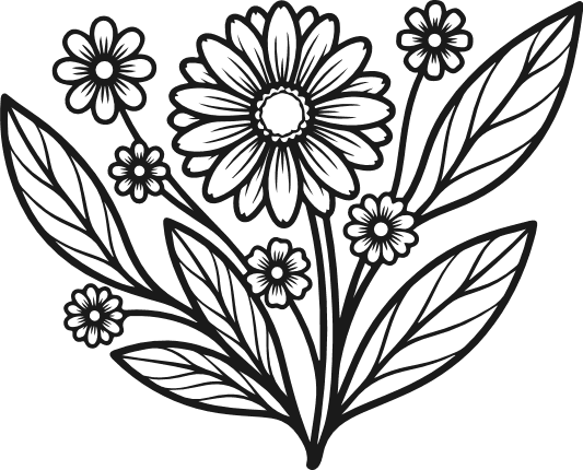 Wildflowers cluster Free SVG File for Members – floral clipart image