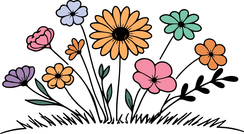 Colorful Wildflowers and Grass Free SVG File for Members – floral clipart image