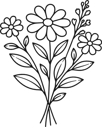 Wildflowers Bouquet Free SVG File – floral clipart image