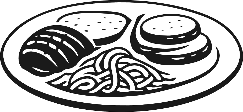 Food Plate, Spaghetti, Bread and Cookies Free SVG File – Italian Food clipart