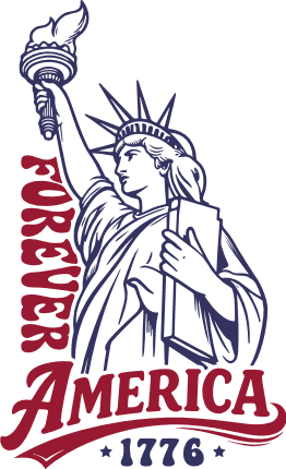 Forever America 1776 Free SVG File for Members – statue of liberty, patriotic tshirt design