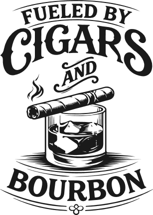 Fueled By Cigars And Bourbon Free SVG File – funny drinking quote
