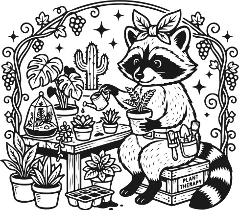 Adorable Gardener Raccoon Free SVG File for Members – gardening clipart