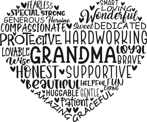 Grandma heart, loving, sweet, wonderful Free SVG File for Members – mother's day gift