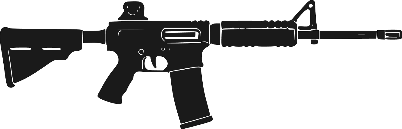 AR Rifle Silhouette Free SVG File for Members – Tactical gun clipart