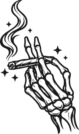 Skeleton Hand Holding Cigar Free SVG File for Members – Smoking clipart image