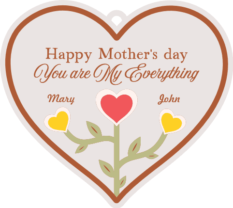 Happy Mother's Day, You Are My Everything Free SVG File for Members – personalized heart ornament