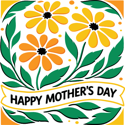 Happy Mother’s Day, floral card design Free SVG File for Members – gift for mom