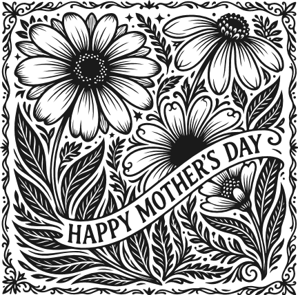 Happy Mother’s Day Free SVG File for Members – gift for mom, card design