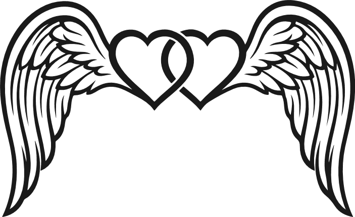 Heart and Angel Wings Free SVG File for Members – Memorial, wings clipart