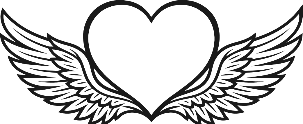 Heart with Angel Wings Free SVG File for Members – Memorial, winged heart clipart