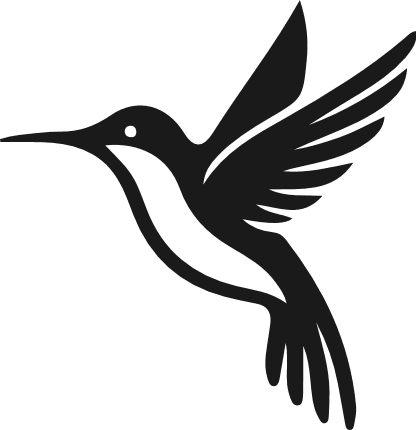 Flying Hummingbird silhouette Free SVG File – Minimal bird clipart
