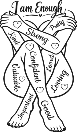 I Am Enough, strong, kind, pretty Free SVG File for Members – motivational quote