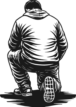 Kneeling Soldier back view Free SVG File for Members – Veterans memorial design