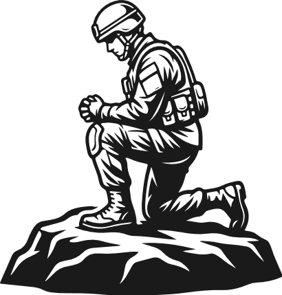 Kneeling Soldier on a rock Free SVG File for Members – Veterans Day design