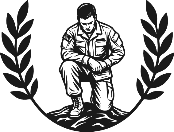 Kneeling Soldier floral frame Free SVG File for Members – memorial design