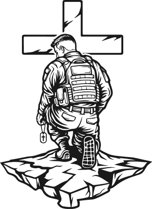Kneeling Soldier Remembrance Free SVG File for Members – army memorial day clipart