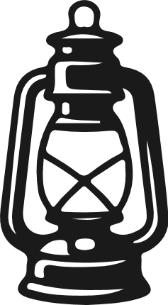 Camping Lantern silhouette Free SVG File for Members – retro lantern clipart image