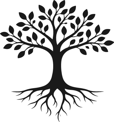 Tree with roots silhouette Free SVG File – nature, tree clipart image