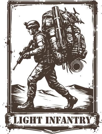 Light Infantry Free SVG File for Members – military soldier design