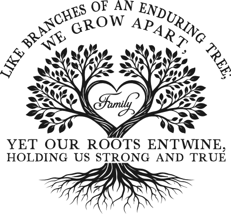 Like Branches of an enduring tree, we grow apart Free SVG File for Members – family roots sayings
