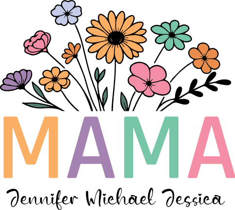Mama, personalized kids names Free SVG File for Members – mother's day gift