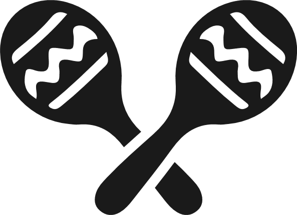 Crossed Maracas silhouette Free SVG File – Mexican Music Instrument clipart