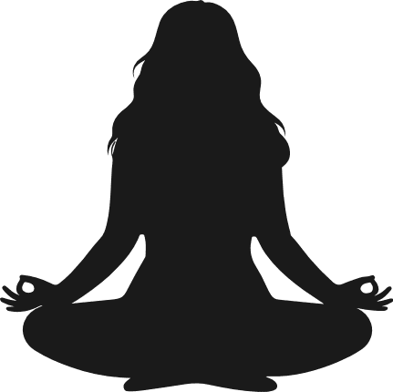 Meditating Woman Silhouette Free SVG File for Members – Yoga Lotus Pose clipart