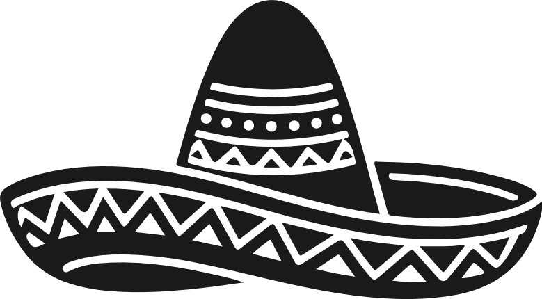 Mexican Hat silhouette Free SVG File – Cinco de Mayo, Sombrero hat clipart