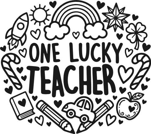 One Lucky Teacher Free SVG File for Members – st patricks day, teacher tshirt design