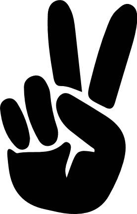 Peace Hand Sign silhouette Free SVG File – Victory Gesture clipart image