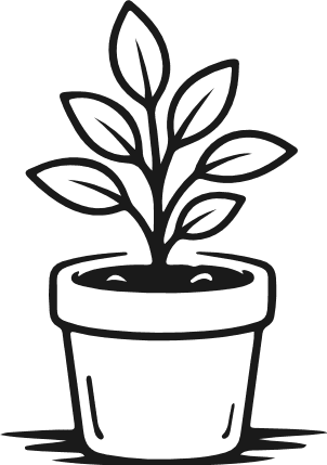 Minimalist Potted Plant Free SVG File – Simple Houseplant Clipart image