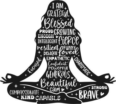 I’m Grateful, blessed, proud, growing Free SVG File for Members – self love, meditation design