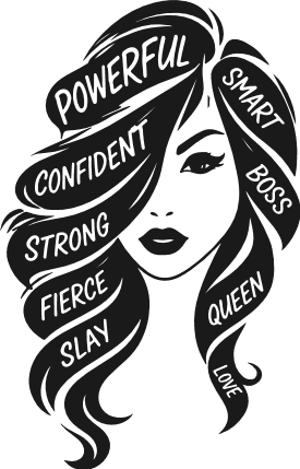 Powerful, Confident, Smart, Boss Girl Free SVG File for Members – Feminist quote, tshirt design