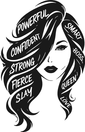 Confident, Powerful, Smart, Boss Girl Free SVG File for Members – Feminist quote, tshirt design