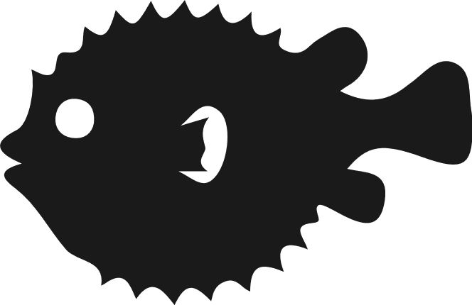Cute Puffer Fish silhouette Free SVG File – blowfish clipart image
