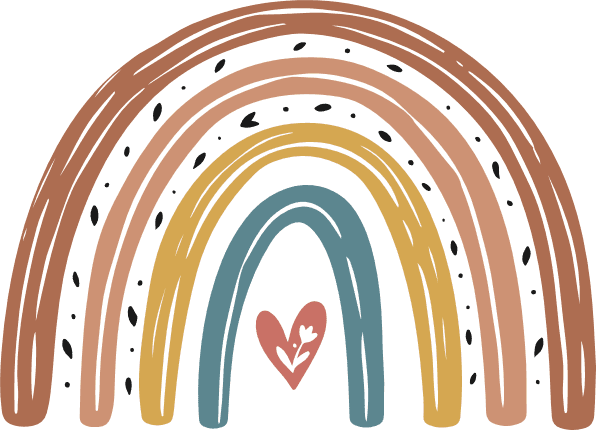 Aesthetic Rainbow with heart Free SVG File for Members – rainbow clipart