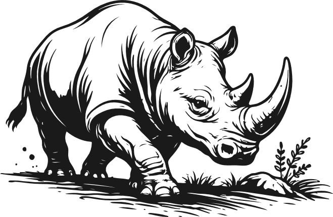 Wild Rhino Free SVG File for Members – safari animal rthinoceros clipart
