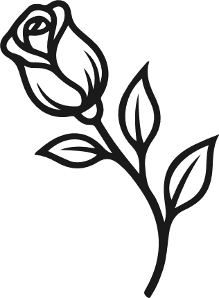 Rose Flower Stem outline Free SVG File – floral clipart image