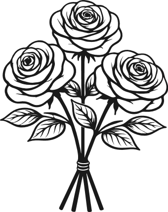 Rose flowers bouquet Free SVG File – floral clipart image