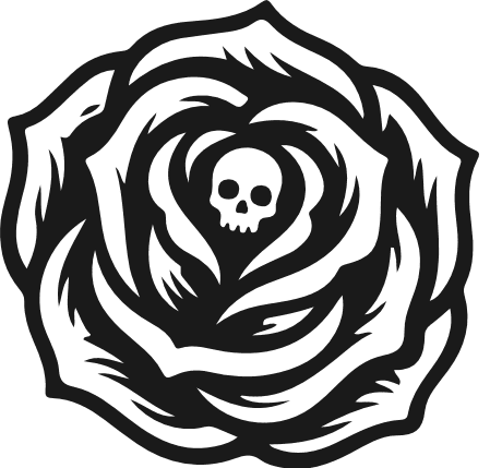 Skull Rose Free SVG File – Gothic Floral clipart image