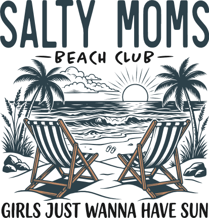 Salty Moms beach club Free SVG File for Members – funny mom tshirt design